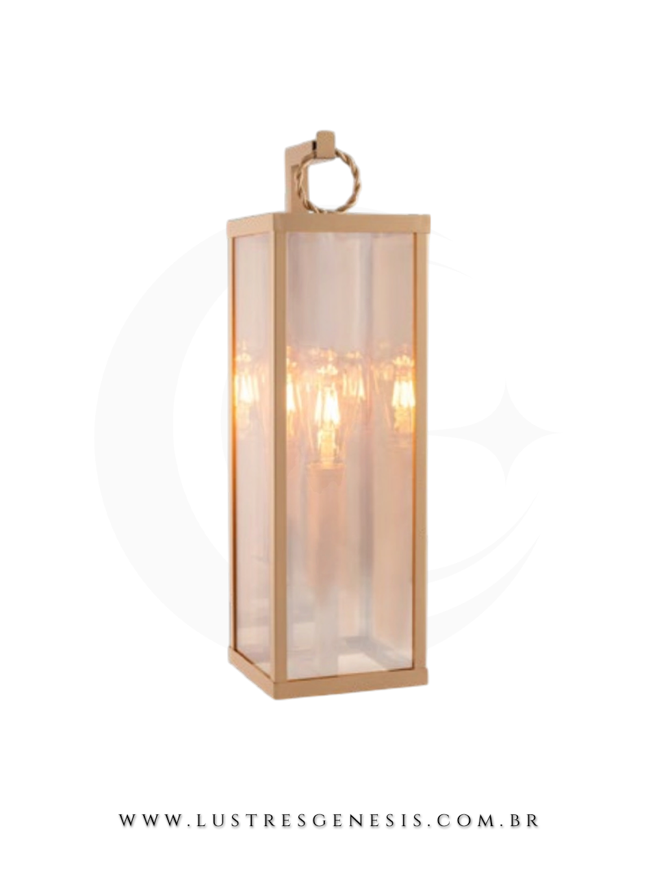 Arandela de Parede Retro Estilo Lanterna em Madeira Bege com Vidro Transparente Iluminacao para Muro Jardim Fachada Area Gourmet e Garagem